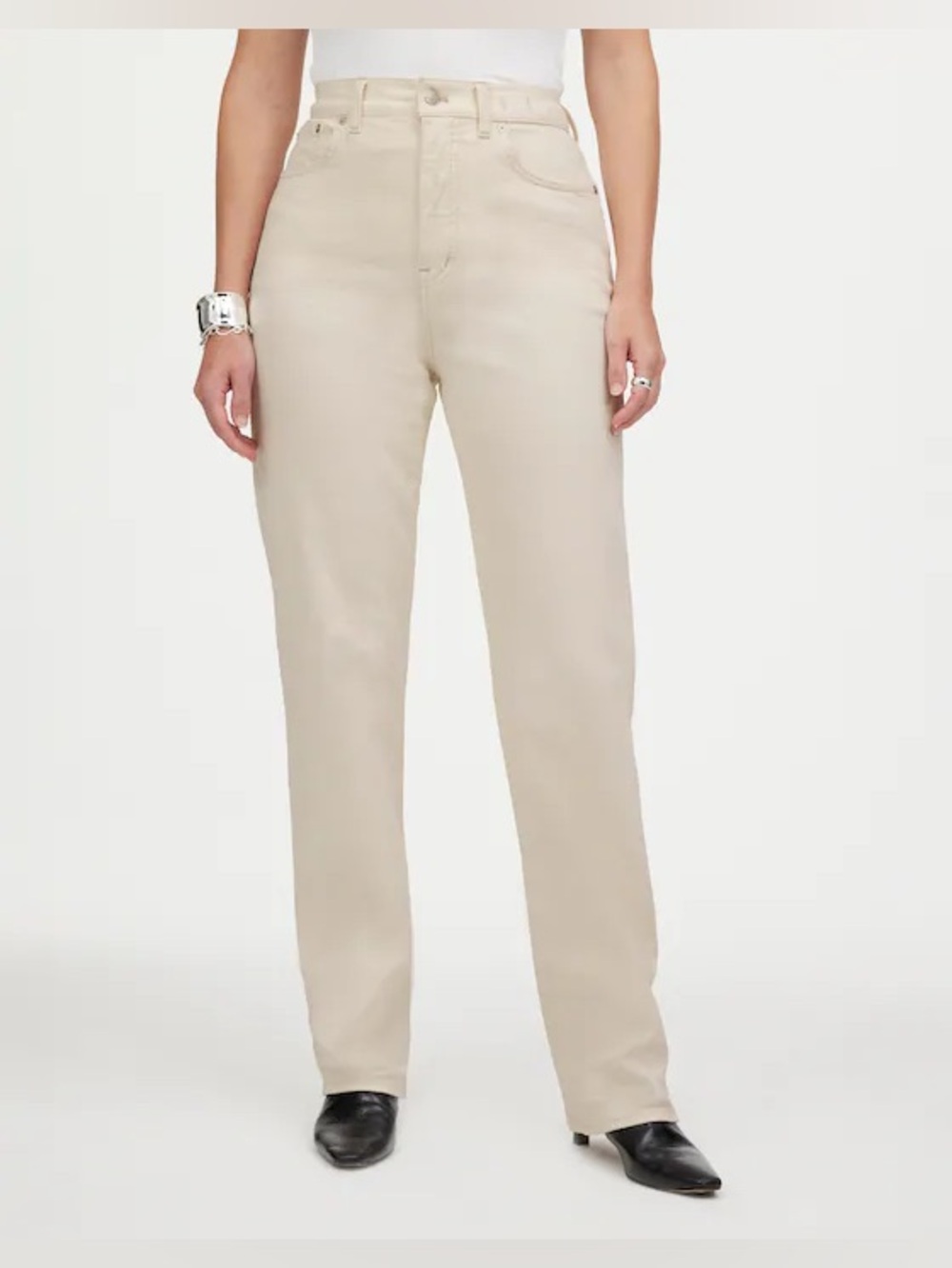 Madewell ‘Vintage Canvas’ Off White The Curvy ‘90s Straight Jean size 27 EUC - Picture 1 of 13